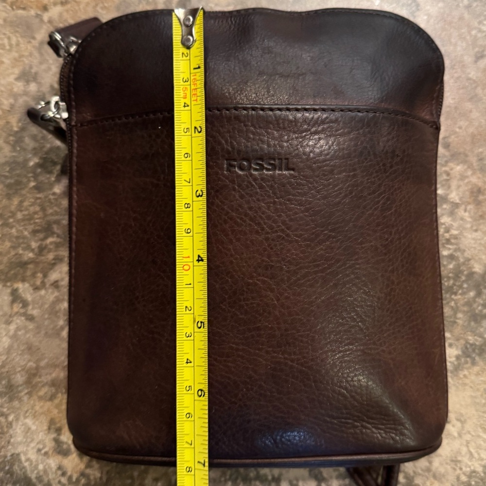 Fossil Brown Leather Crossbody Bag - Picture 11 of 13